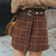 Load image into Gallery viewer, 2019 Women Autumn Winter Harajuku Thickened Woolen Plaid Retro Skirt