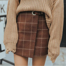 Load image into Gallery viewer, 2019 Women Autumn Winter Harajuku Thickened Woolen Plaid Retro Skirt