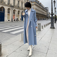 Load image into Gallery viewer, 2019 New Spring Long Trench coat women Fashion Double Breasted Belt High quality