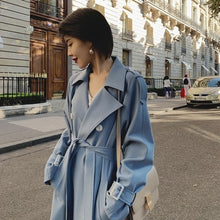 Load image into Gallery viewer, 2019 New Spring Long Trench coat women Fashion Double Breasted Belt High quality