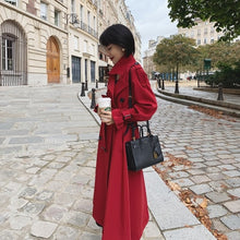 Load image into Gallery viewer, 2019 New Spring Long Trench coat women Fashion Double Breasted Belt High quality