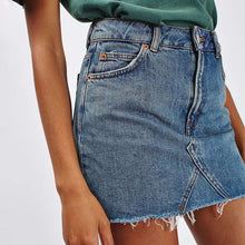 Load image into Gallery viewer, Women Black Blue Solid Casual High Waist Pencil Denim Skirts Summer High Street Pockets