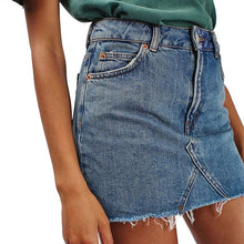 Load image into Gallery viewer, Women Black Blue Solid Casual High Waist Pencil Denim Skirts Summer High Street Pockets